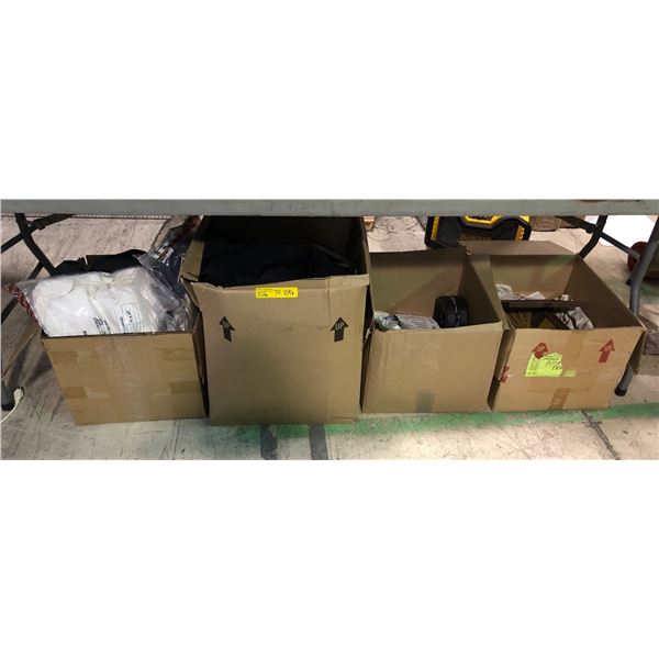 Under table - Misc. items including flashlight, picture frames, clothing, fan, ab trainer, etc.