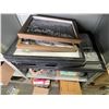 Image 2 : 3 Shelves - Pictures & prints, picture frames, books,  letters for signage, set dec police evidence,