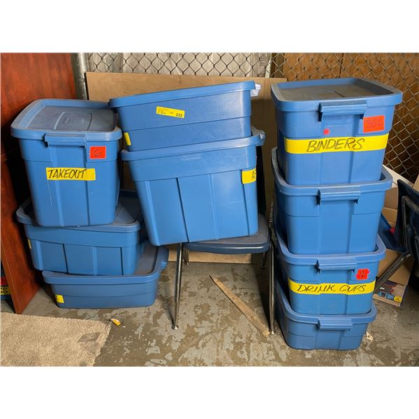 9 Bins - Set dec binders, drinking cups, takeout containers, tea set, clothing, etc.