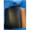 Image 2 : 9 Bins - Set dec binders, drinking cups, takeout containers, tea set, clothing, etc.