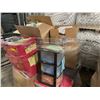Image 2 : Pallet - Misc. set dec including briquettes, clothing, plastic organizers, folding table, 4 wheeled 