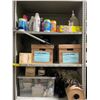 Image 2 : 10 Shelves of Misc Including - Plates, Glasses, Cleaners, Carpet Underlay, Mop & Bucket, Boots, Ligh
