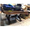 Image 1 : 55in vintage dining table on wheels - approx. 42in depth x 30in height