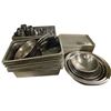 Image 2 : Large group of assorted stainless steel restaurant grade food containers/ cooking pans/ bowls/ bakin