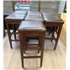 Image 2 : Set of 7 brown bar stools - approx. 32in tall x 15in x 15in