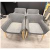 Image 2 : Set of 4 contemporary charcoal arm chairs - approx. 28 1/2in x 6 1/2in x 29 1/2in