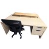Image 1 : 3pc office furniture - Desk (5ft length x 30in depth x 29 1/2in height)/ chair & monitor stand