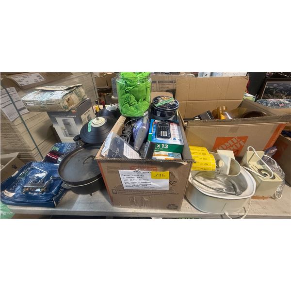 Group containing crock pot, kitchen wares, thermos, faucets, lights, Ecopure drinking water applianc