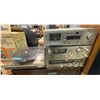 Image 2 : 5 pc - Vintage Akai turntable, amplifier, cassette units & box of vinyl records
