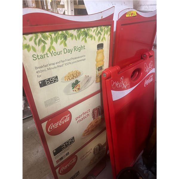 4 pc - Coca-Cola sandwich advertising boards