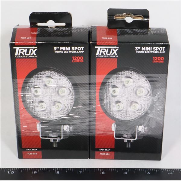 TWO NEW 3" MINI SPOT ROUND LED WORK LIGHTS