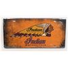 Image 1 : INDIAN MOTORCYCLE THEMED META LICENSE PLATE