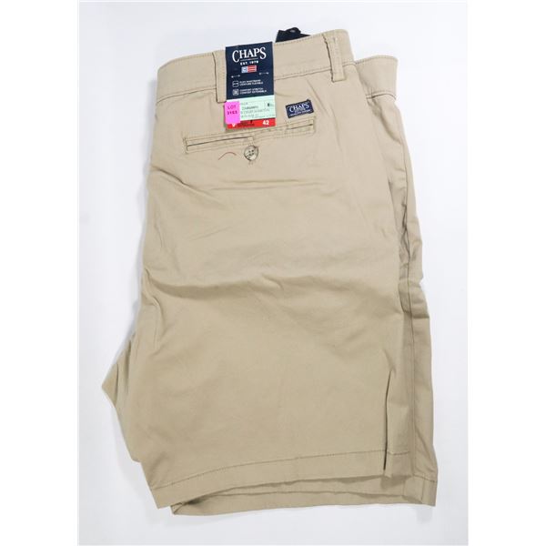 BRAND NEW CHAPS HAMPTON KHAKI SHORTS SIZE 42