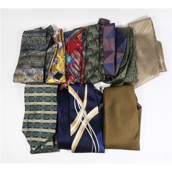 LOT OF TEN MENS NECK TIES SOME VINTAGE SOME NEWER