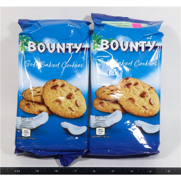 TWO PACKS OF BOUNTY SOFT BAKED COOKIES