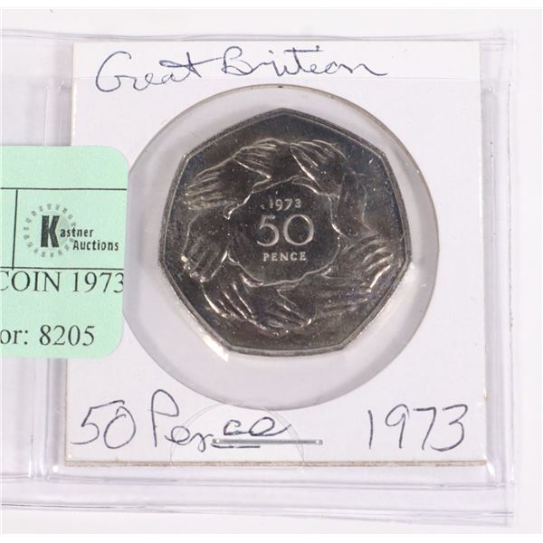 GREAT BRITIAN 50 PENCE COIN 1973 APPEARS TO BE