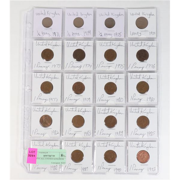 20 COINS ALL UNITED KINGDOM