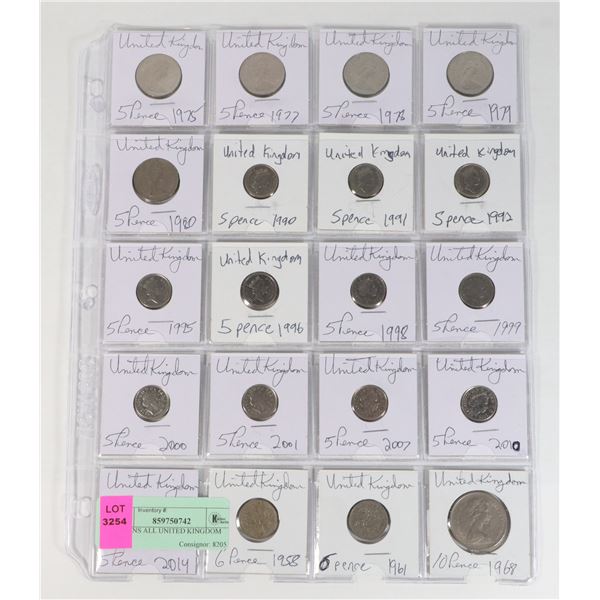 20 COINS ALL UNITED KINGDOM