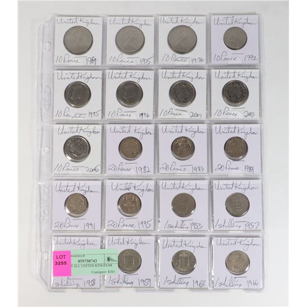 20 COINS ALL UNITED KINGDOM