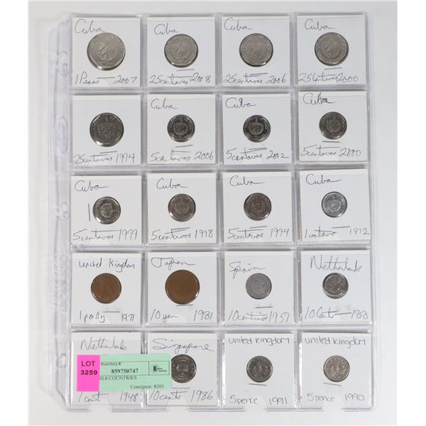 20 COINS 6 COUNTRIES