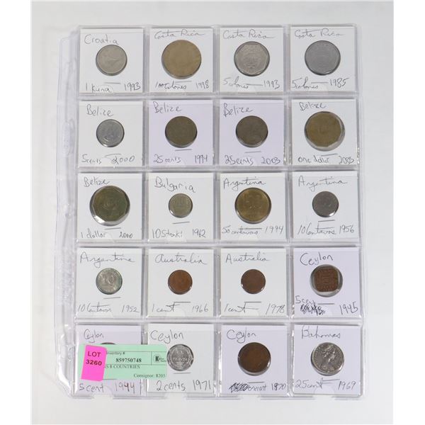 20 COINS 8 COUNTRIES