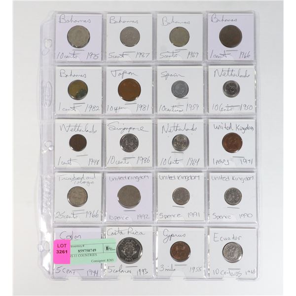 20 COINS 11 COUNTRIES