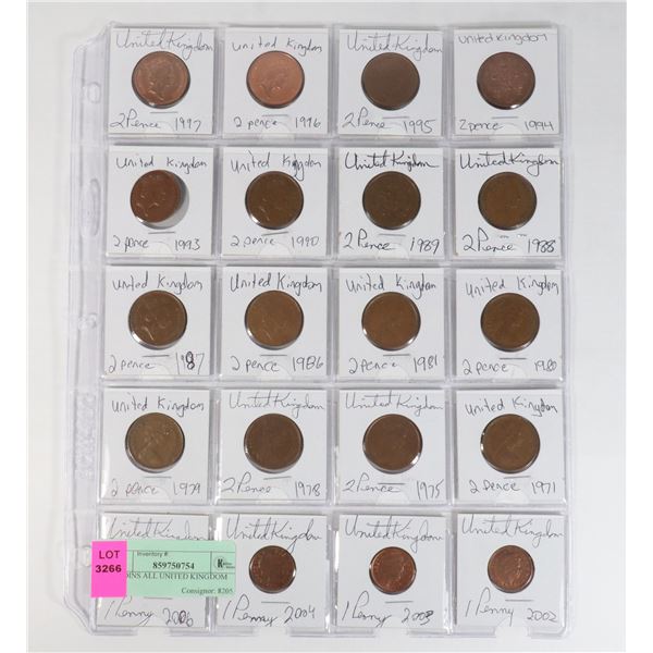 20 COINS ALL UNITED KINGDOM