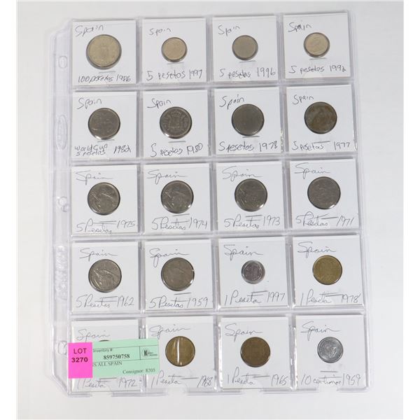 20 COINS ALL SPAIN