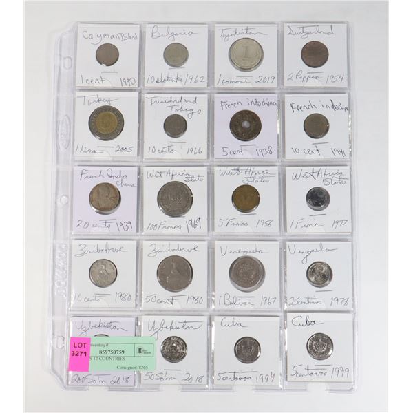 20 COINS 12 COUNTRIES