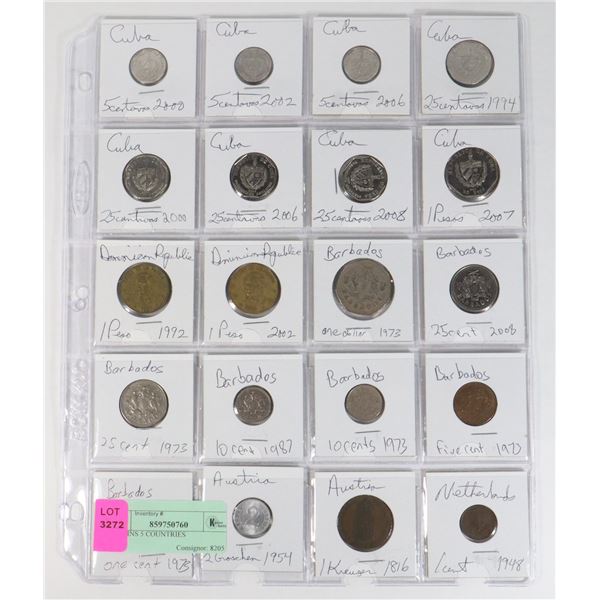 20 COINS 5 COUNTRIES