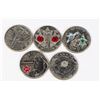 Image 1 : SET OF 5 CANADIAN QUARTERS. MIXED COLORS &
