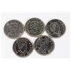 Image 2 : SET OF 5 CANADIAN QUARTERS. MIXED COLORS &