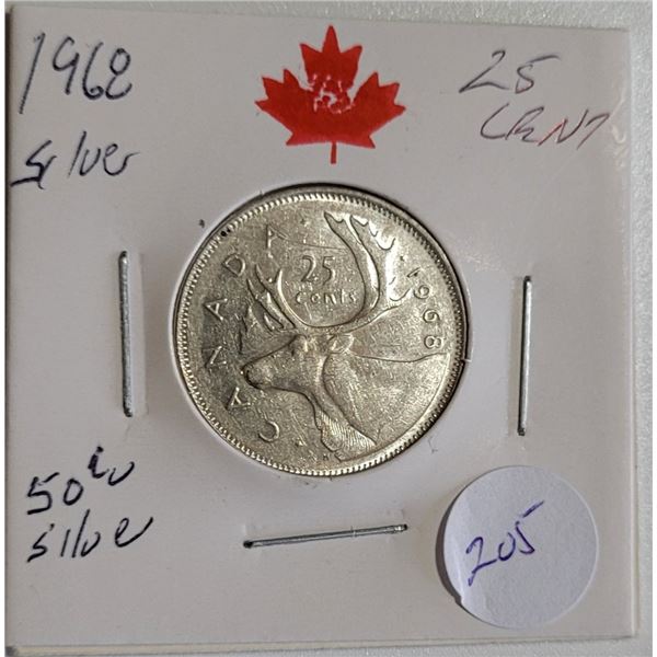 1968 QUARTER 50% SILVER FINAL YEAR OF SILVER