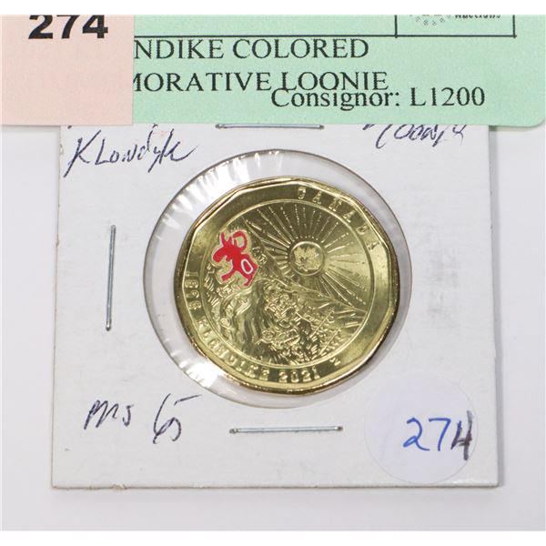 2021 KLONDIKE COLORED COMMEMORATIVE LOONIE