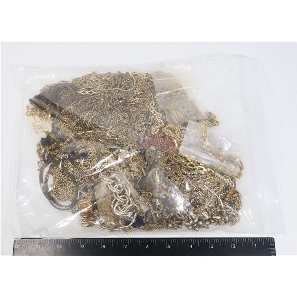 ESTATE BAG OF GOLD TONE NECKLACE/CHAINS ETC.