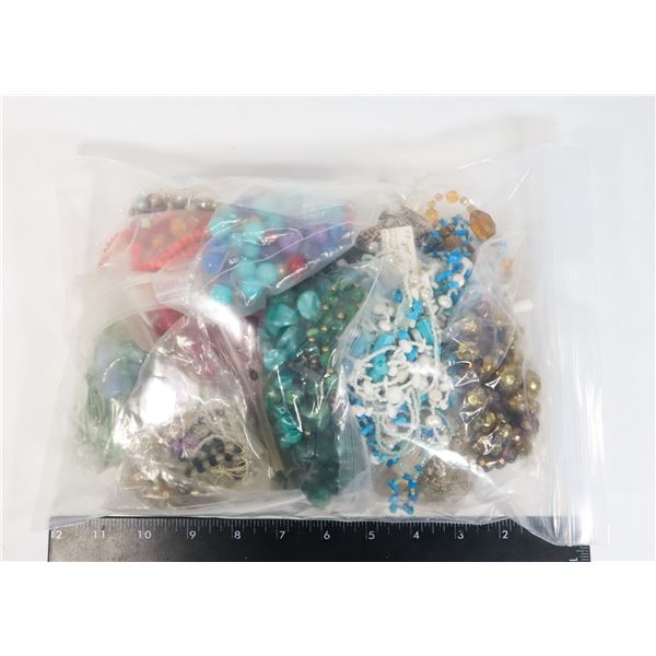 LARGE BAG OF VARIOUS COSTUME CRAFT JEWELRY