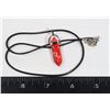 Image 1 : NEW SYNTHETIC RED AND WHITE HEXAGONAL STONE