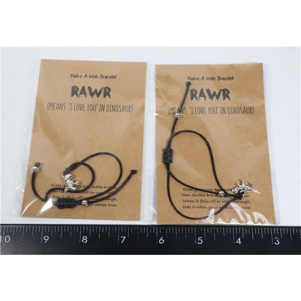 TWO NEW DINOSAUR THEME WISH BRACELETS