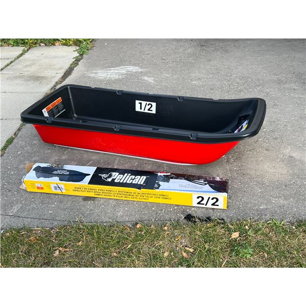Pelican Trek 60 Utility Sled with Tow Hitch & Cover - see all photos for size/details