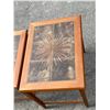 Image 7 : Danish Teak & Tile Nesting Side Tables - Largest approx: 21.75x15.5" & 19"T