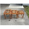 Image 8 : Danish Teak & Tile Nesting Side Tables - Largest approx: 21.75x15.5" & 19"T
