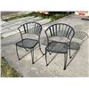 Image 1 : 2 Black Metal Patio Chairs - see all photos
