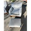 Image 14 : 2 Mid Century Arm Chairs & One Ottoman