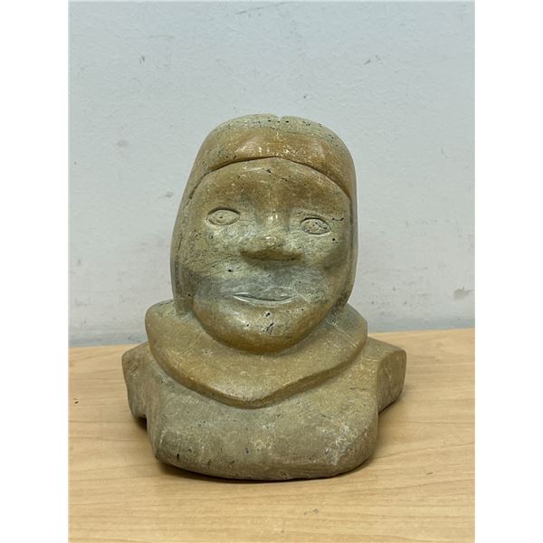 Artist Signed Inuit Soapstone Carving - Approx: 5.5"T 5"W