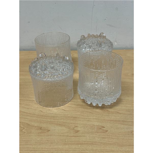 4 iittala Tapio Wirkkala Ultima Thule Rocks Glasses - approx: 3.5"T