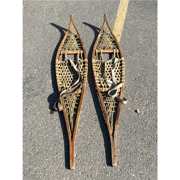 Vintage Wooden Snowshoes - Approx: 56.5 x 11" - see all photos.