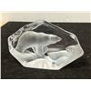 Image 1 : Signed Mats Jonasson Polar Bear Art Glass Paperweight - Approx: 6"W 3.75"T