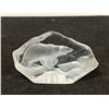 Image 2 : Signed Mats Jonasson Polar Bear Art Glass Paperweight - Approx: 6"W 3.75"T