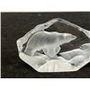 Image 3 : Signed Mats Jonasson Polar Bear Art Glass Paperweight - Approx: 6"W 3.75"T