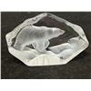 Image 4 : Signed Mats Jonasson Polar Bear Art Glass Paperweight - Approx: 6"W 3.75"T